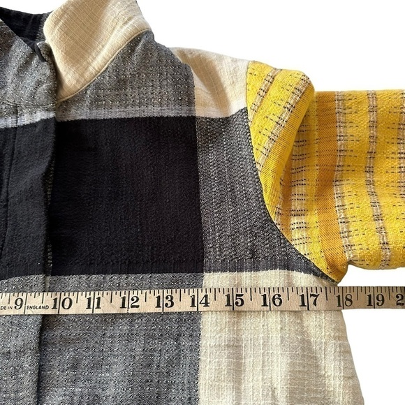 ACE & JIG DOMINO BLACK WHITE YELLOW CHECK BOMBER JACKET XS - Picture 13 of 16